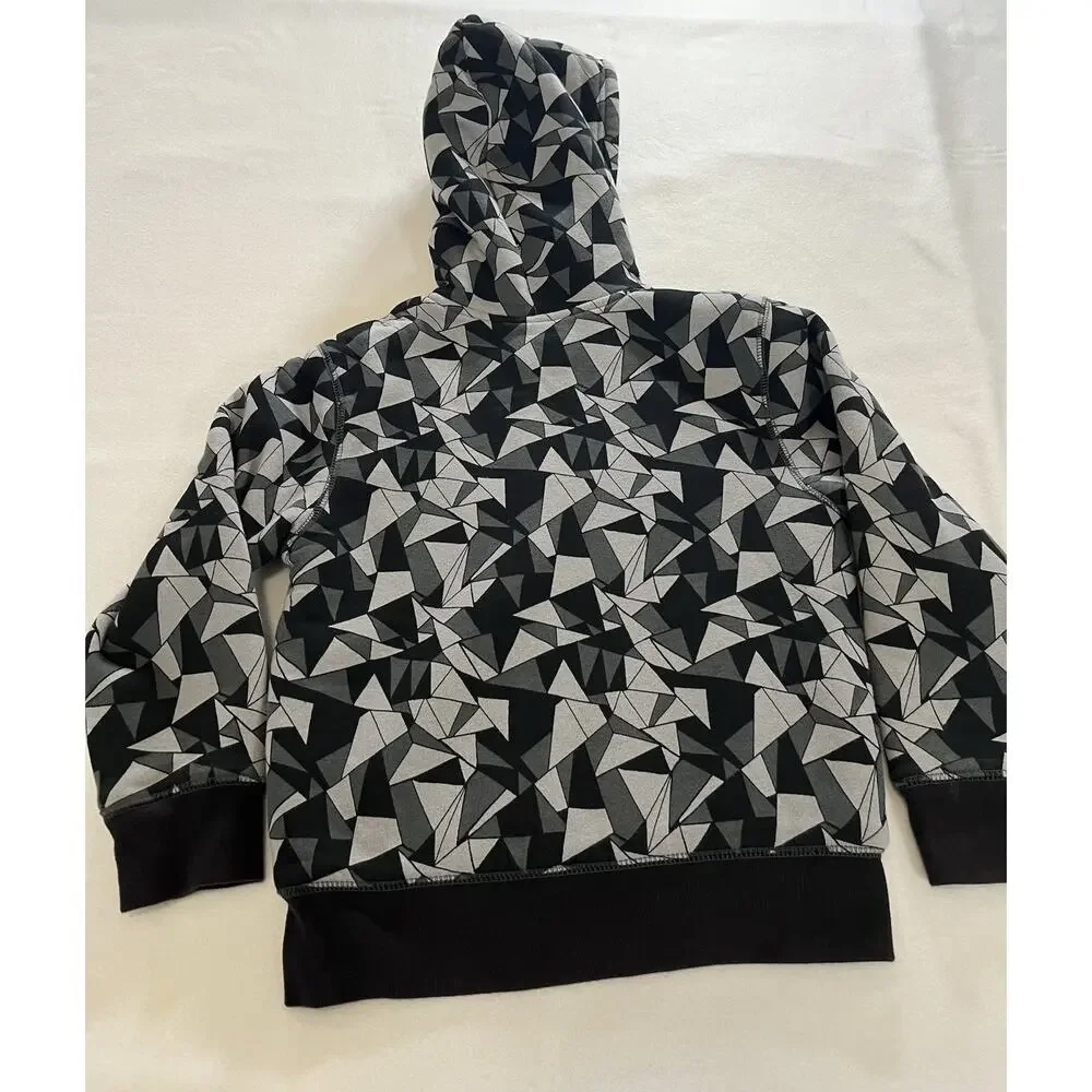 The Children's Place Boys S (5/6) Black/Gray Geometric Zip Hoodie